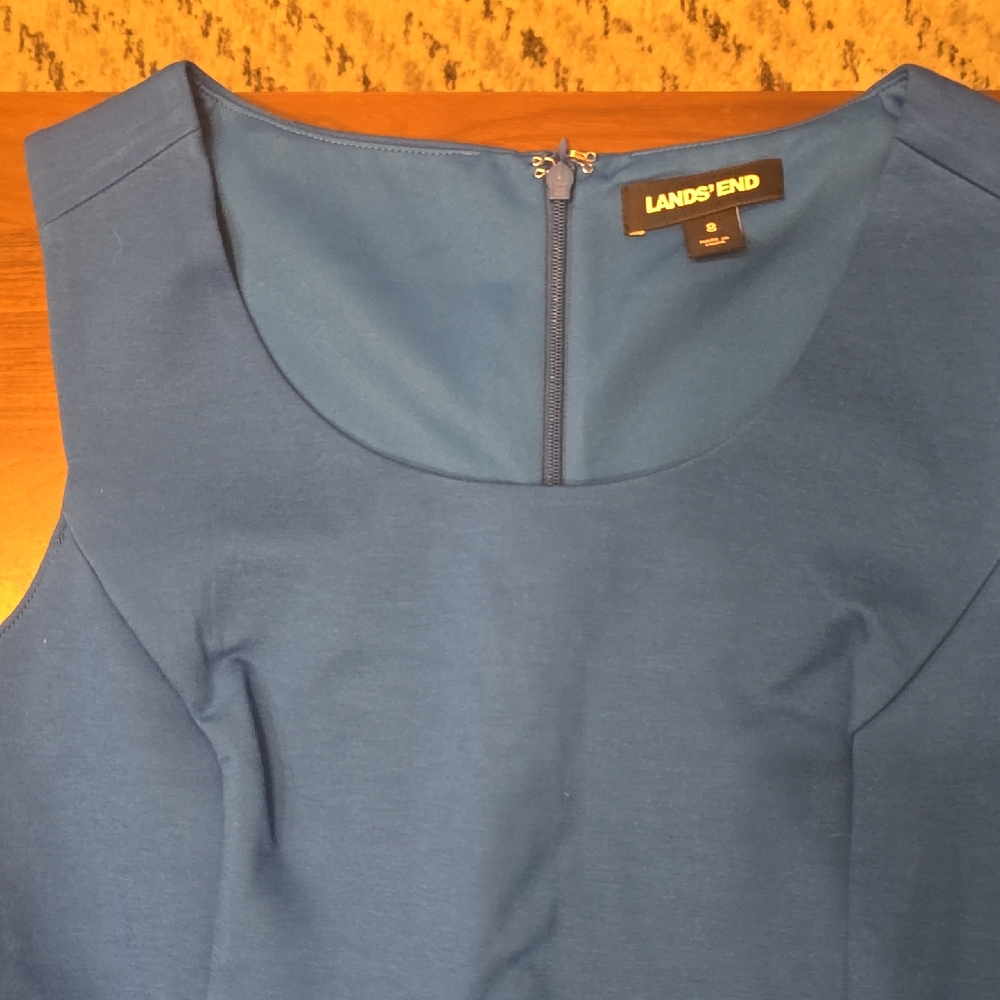 Lands' End Navy Sleeveless Dress